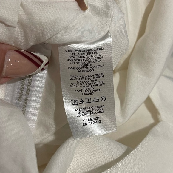 Loft double v neck wide leg white jumpsuit Size 24 - Picture 7 of 7